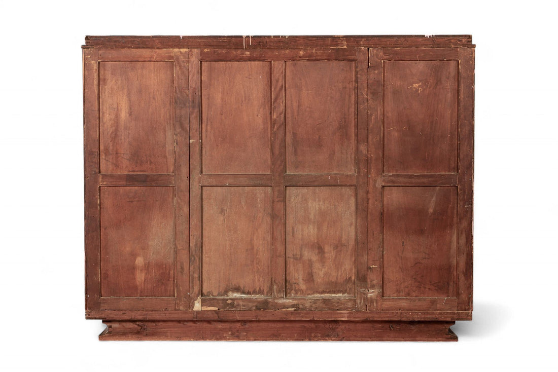 Antique Art Deco Burlwood Elm Armoire Wardrobe Cabinet