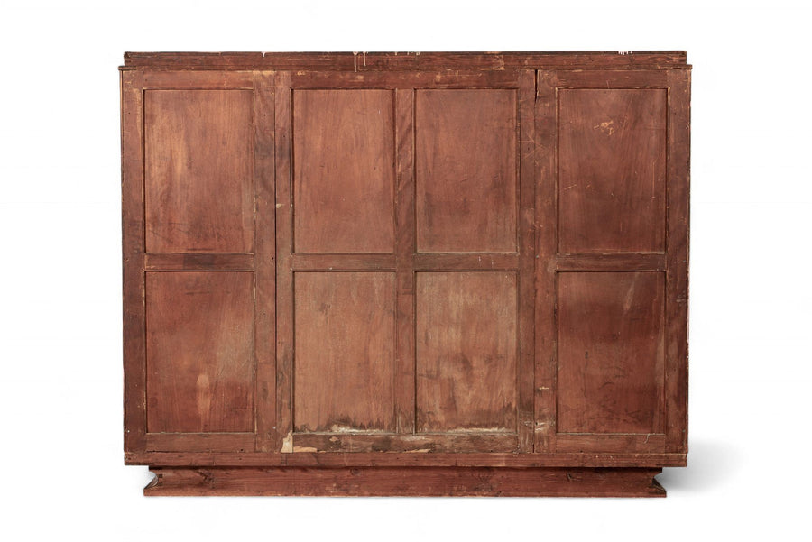 Antique Art Deco Burlwood Elm Armoire Wardrobe Cabinet