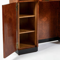 American Art Deco Birdseye Maple Vanity Cabinet or Dressing Table, Circa 1930