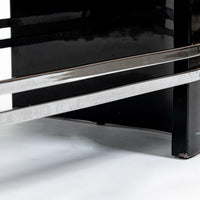 Art Deco Coffee Table in Black Lacquer and Metal Leaf, circa 1935