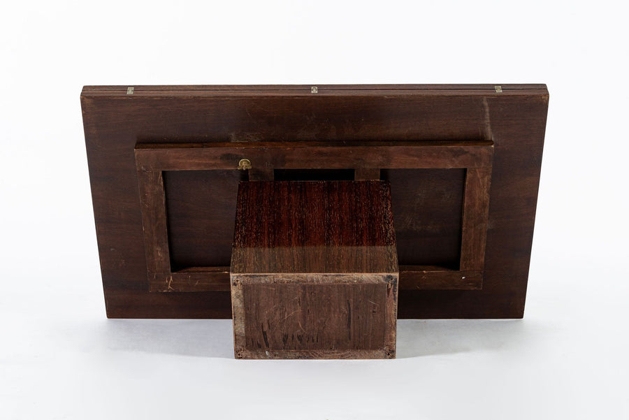 Antique French Art Deco Folding Wood Coffee Table by Francisque Chaleyssin (Attr) 1930s