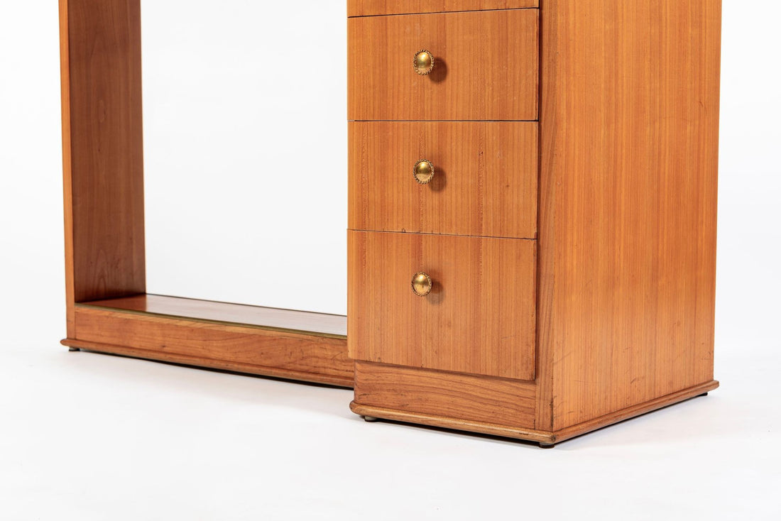 Antique French Art Deco Dominique Lemonwood Desk 1930s