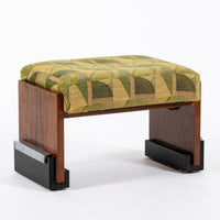 Antique Art Deco Wood Vanity Mirror & Stool by Donald Deskey for Widdicomb 1930s