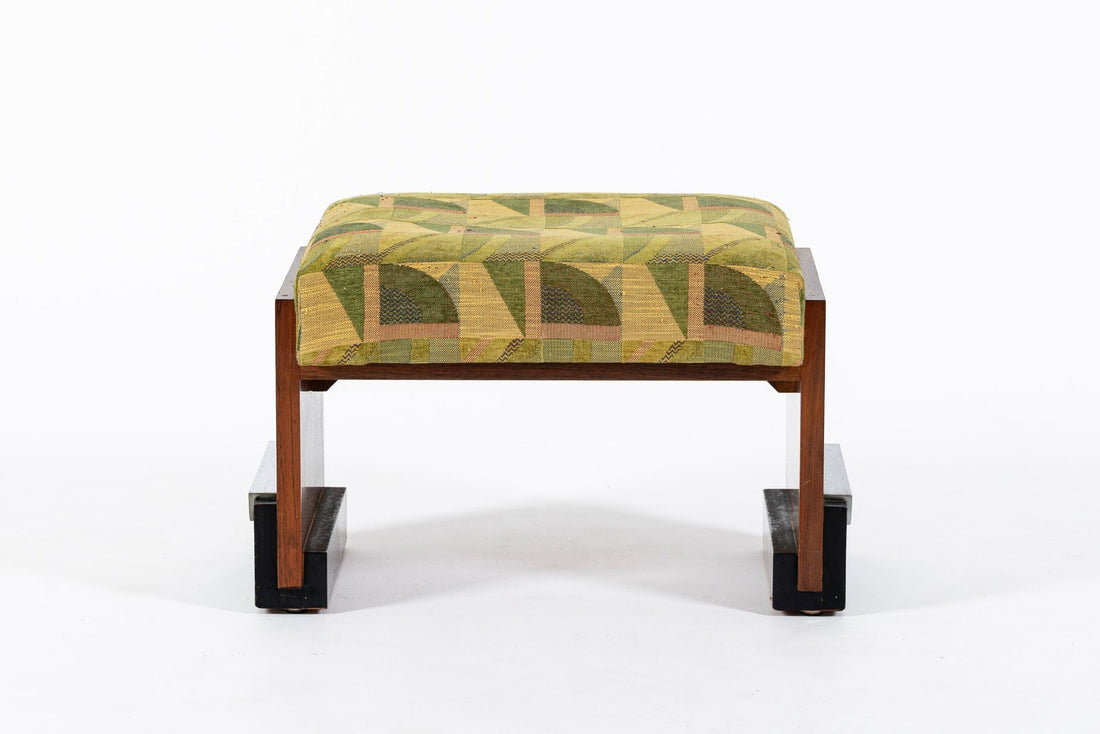 Antique Art Deco Wood Vanity Mirror & Stool by Donald Deskey for Widdicomb 1930s