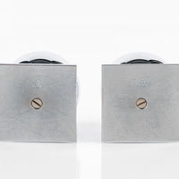 Art Deco Chrome and Cobalt Blue Candleholders by Walter von Nessen for Chase, 1930s