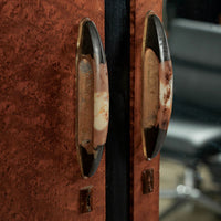 Antique Art Deco Maple Wood Mirrored Armoire Cabinet 1930s