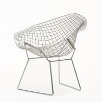 Mid Century Silver Diamond Wire Chair by Bertoia for Knoll