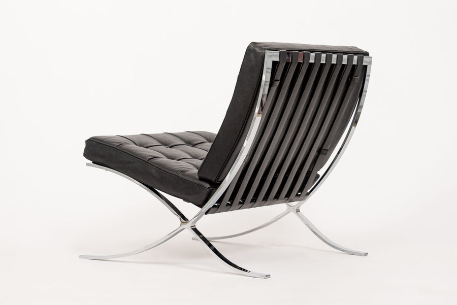 Mid Century Black Barcelona Chair by Mies van der Rohe for Knoll