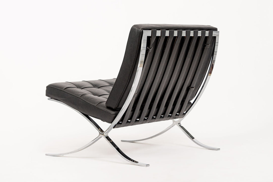 Mid Century Black Barcelona Chair by Mies van der Rohe for Knoll