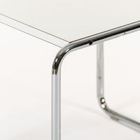 Mid Century White Tubular Steel Laccio Side Table by Marcel Breuer for Knoll