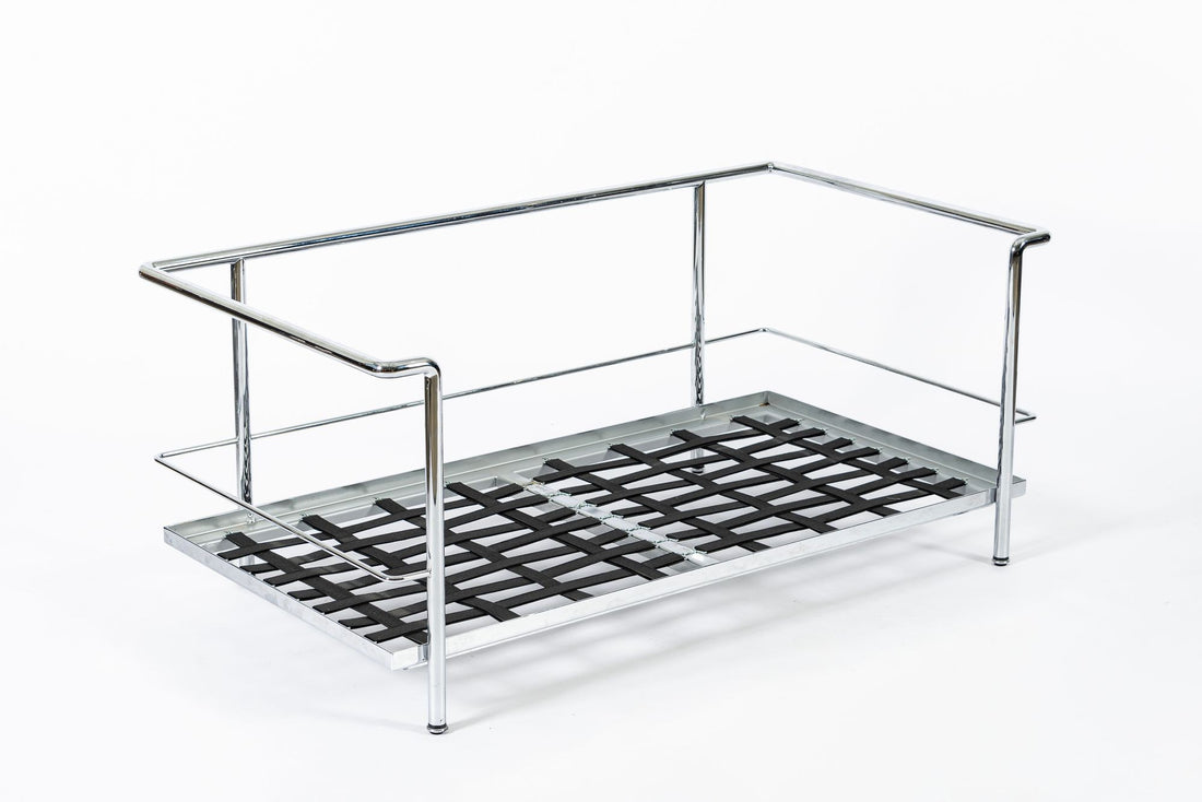 Authentic Cassina LC2 Black Leather Two-Seat Sofa by Le Corbusier 1994