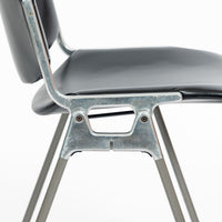 Six Mid Century Italian DSC 106 Leather Stacking Chairs by Giancarlo Piretti for Castelli, 1980s