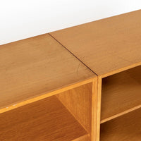 Danish Modern Oak Modular Wall Unit, Mid Century Bookcase Display Cabinet