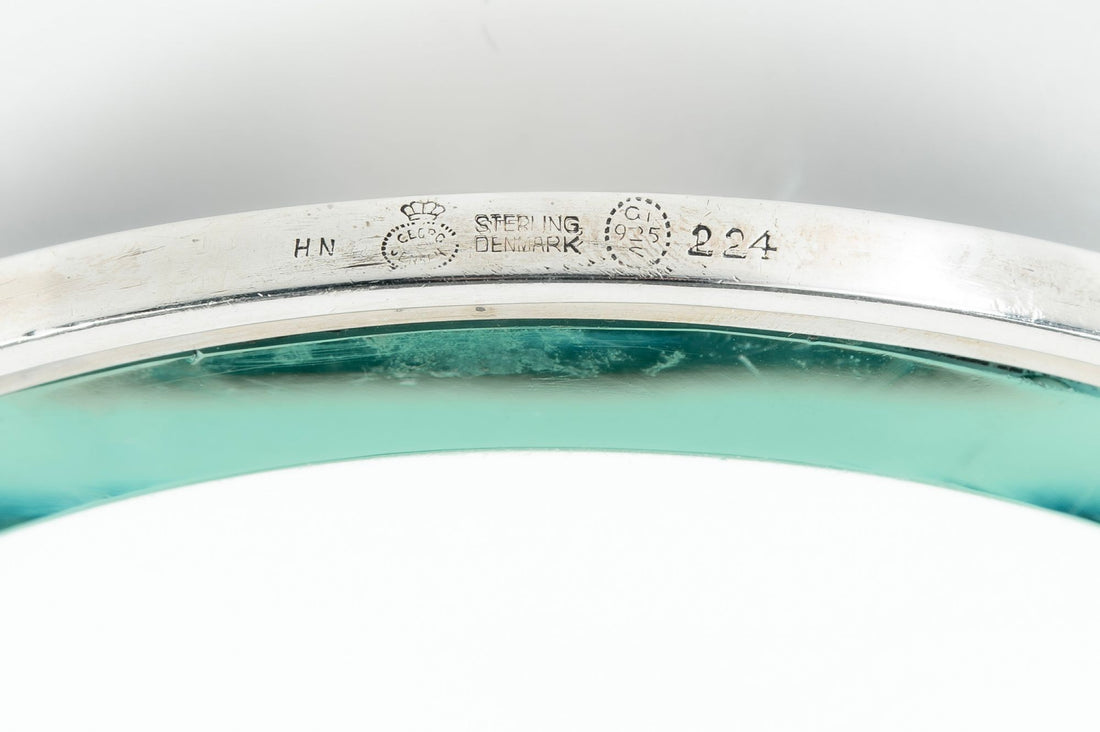 Georg Jensen Sterling Silver and Ebony Hand Mirror No. 224 by Harald Nielsen, Denmark c. 1930