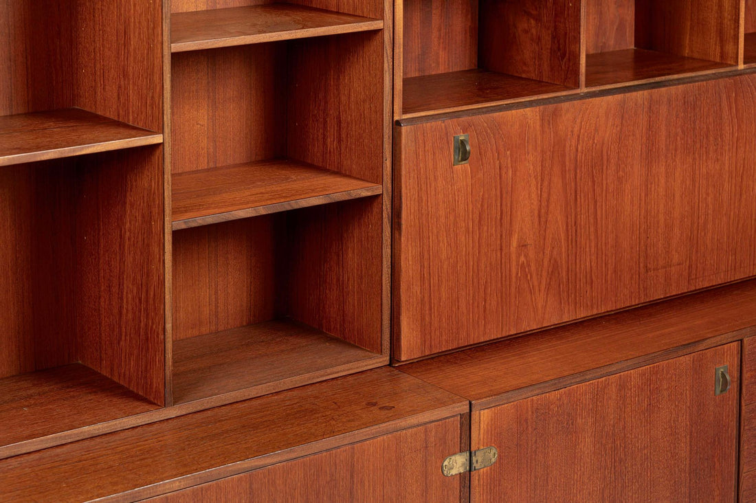 Mid-Century Danish Teak Wall Unit Bookcase by Peter Løvig Nielsen, Pair, 1960s