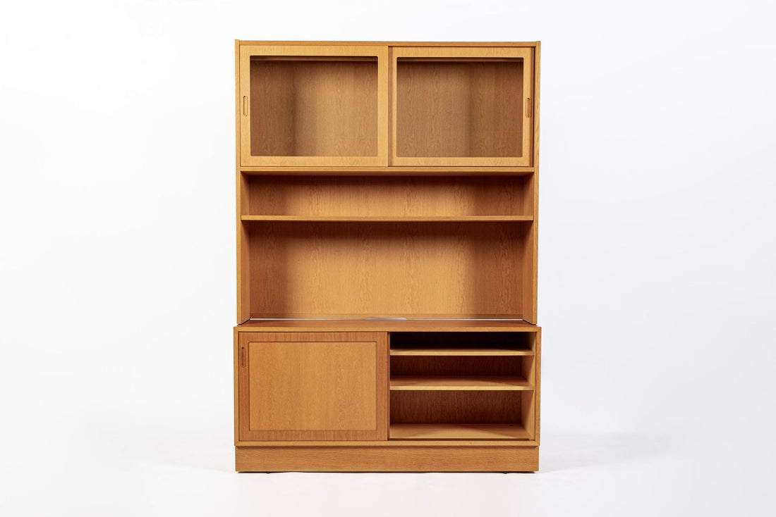 Mid Century Danish Oak Wood Shelving & Display Cabinets by Poul Hundevad