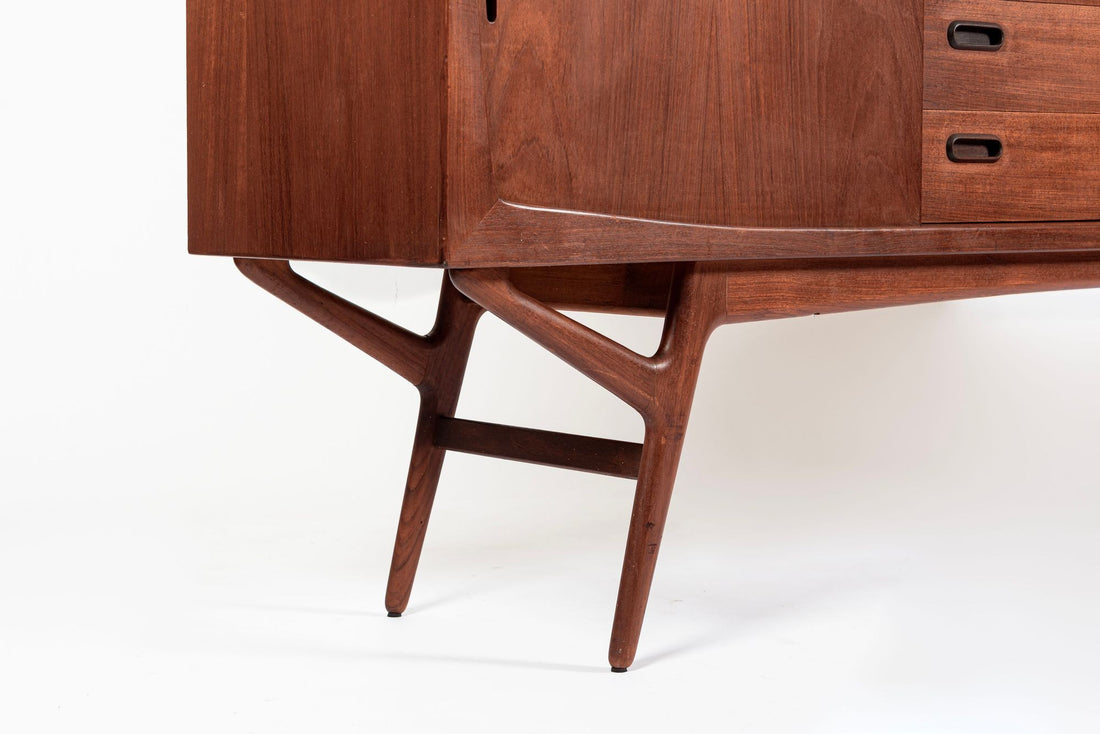 Mid Century Danish Teak Tall Sideboard or Bar Cabinet by Harry Ostergaard