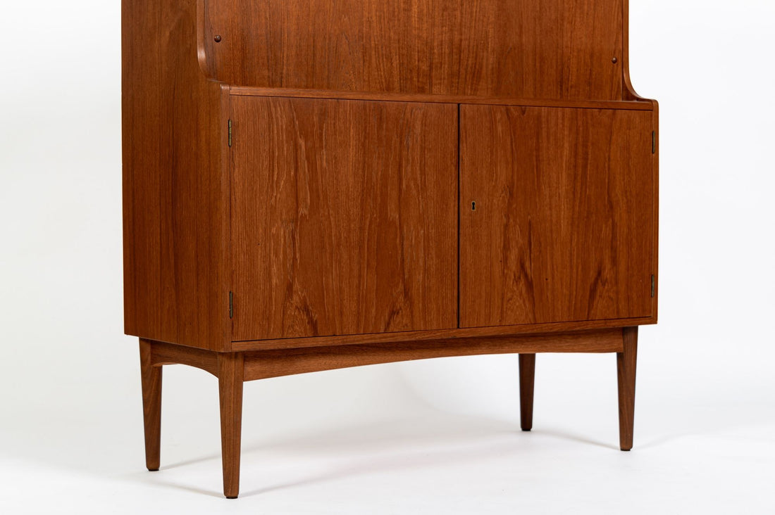 Mid-Century Danish Modern Teak Secretary Desk Cabinet 1960s