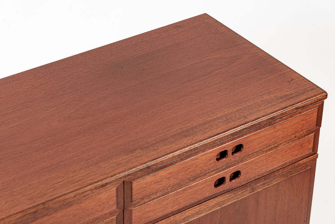 Mid Century Danish Modern Tall Two-Piece Teak Cabinet Hutch