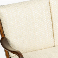 Danish Modern Solid Walnut Spindle Back Sofa in Schumacher Fabric, Circa 1960