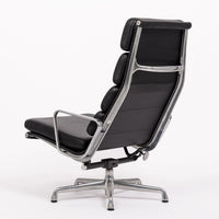 Eames Herman Miller Black Leather Soft Pad Office Lounge Chair