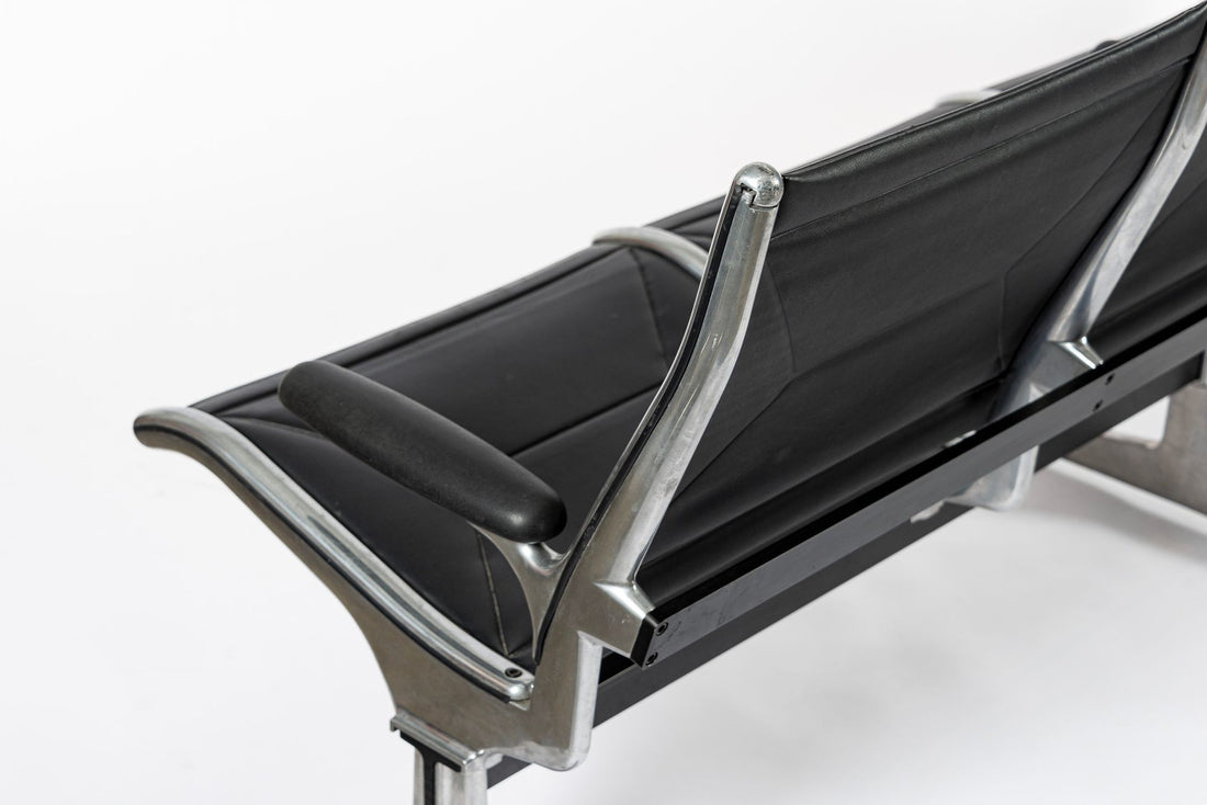 Mid Century Eames for Herman Miller Black Tandem Sling Seating 1990s