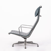 Eames Herman Miller Blue Gray Leather Office Lounge Chair - 2 Available