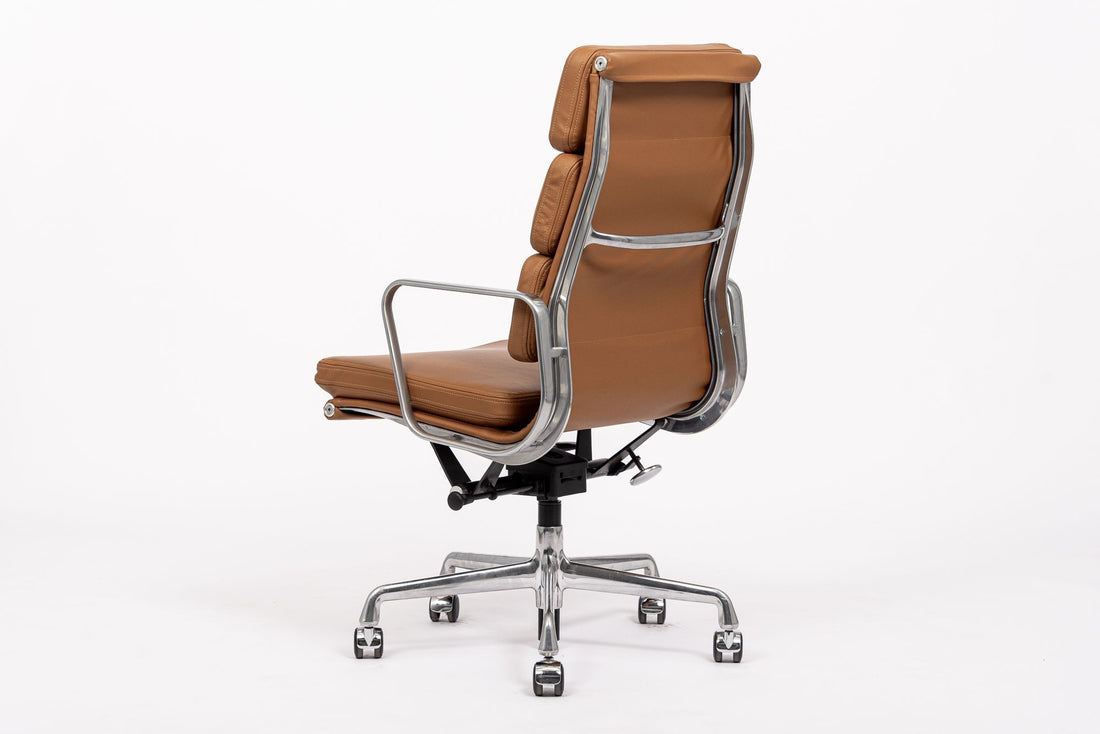 Herman Miller Eames Tall Brown Leather Desk Chair Soft Pad