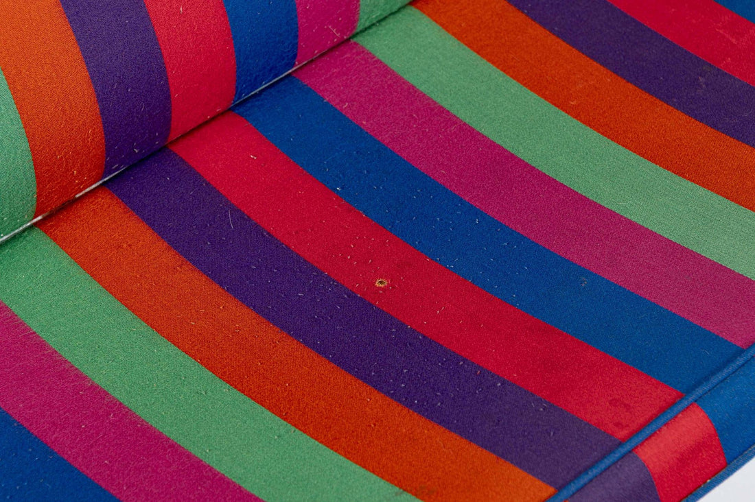 Mid Century Sofa Compact Eames for Herman Miller, Alexander Girard Striped Fabric, 1970s