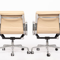 Eames for Herman Miller Cream Leather Office Chair Pair 2000s