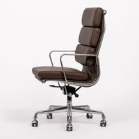 Herman Miller Eames Tall Dark Brown Leather Desk Chair Soft Pad