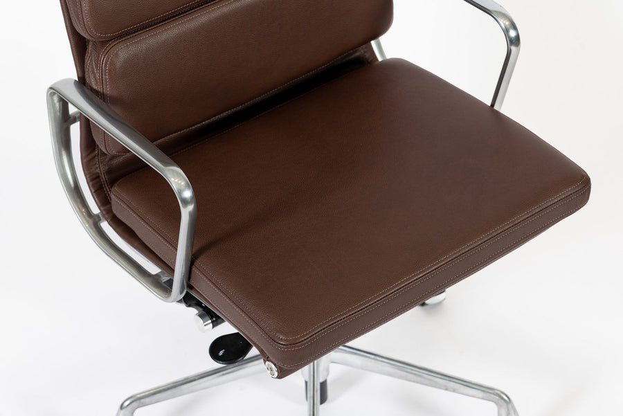 Herman Miller Eames Tall Brown Leather Desk Chair Soft Pad