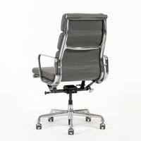 Herman Miller Eames Aluminum Group Tall Gray Leather Office Chair Soft Pad