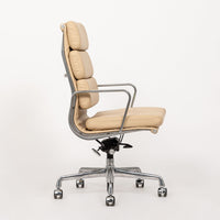 Eames Herman Miller Tall Cream Leather Office Chair Aluminum Group