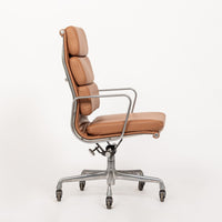 Herman Miller Eames Tall Brown Leather Desk Chair Aluminum Group