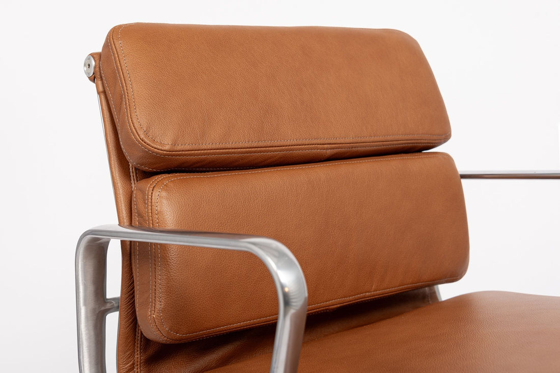 Mid Century Brown Leather Office Chairs by Eames for Herman Miller