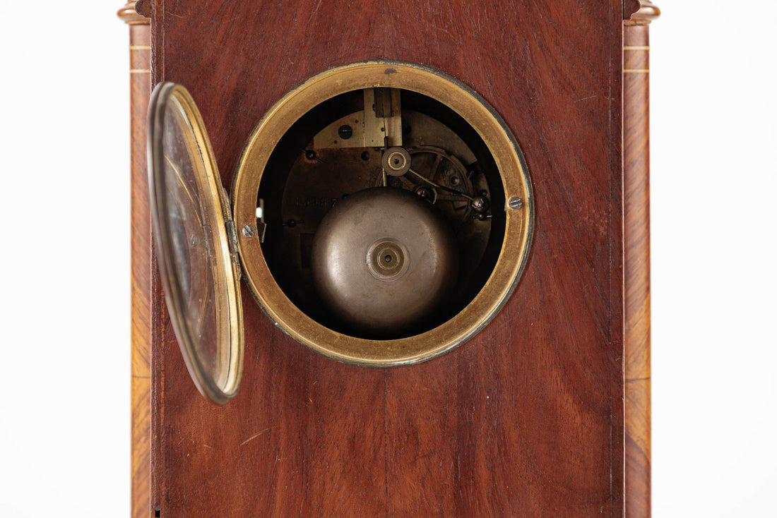 Antique French Wooden Chiming Mantel Clock, circa 1900