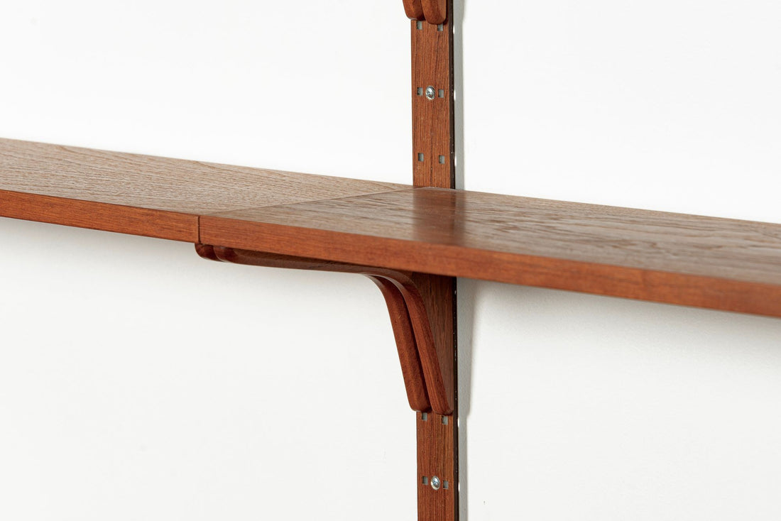 Large Mid Century Danish HG Teak Wood Modular Wall Unit Shelving & Bookcase