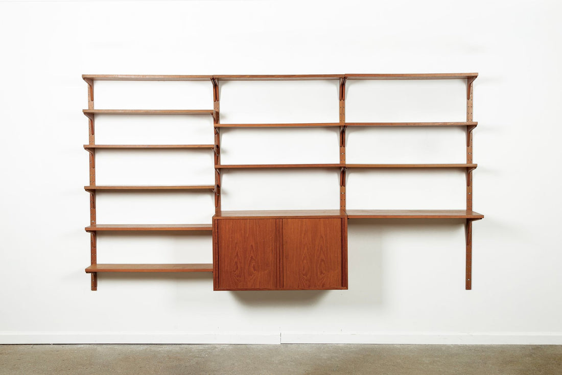 Mid Century Danish HG Teak Wood Modular Wall Unit Shelving & Bookcase