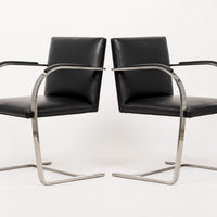 Mid Century Black Brno Chairs by Mies van der Rohe for Knoll 12 Available