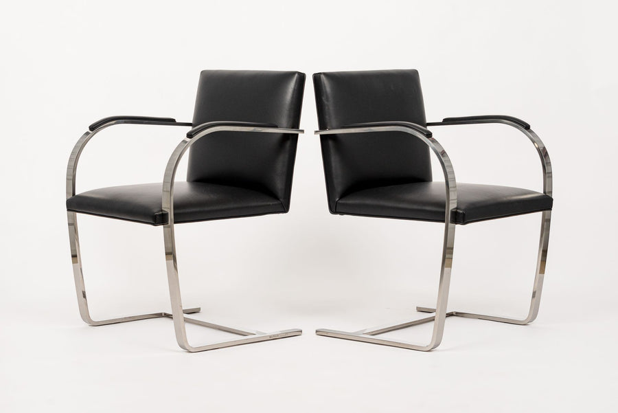 Mid Century Black Brno Chairs by Mies van der Rohe for Knoll 12 Available