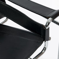 Vintage Mid Century Black Wassily Chair by Marcel Breuer (attr.) 1970s