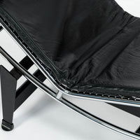 Cassina LC4 Black Leather Chaise Lounge Chair by Le Corbusier 1994