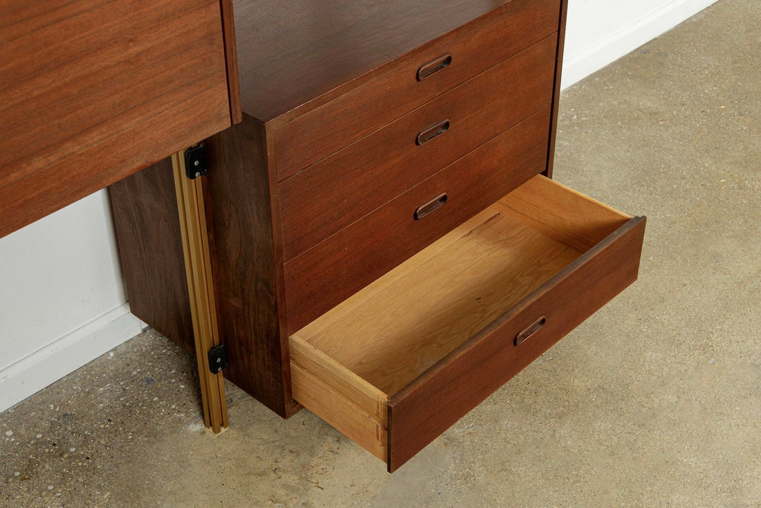 Mid Century Omni Wood Modular Wall Unit Shelving & Bookcase by George Nelson