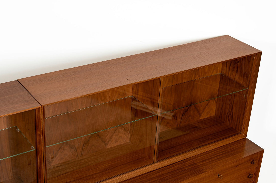 Pair of Swedish Mid-Century Modern Teak Bookcase Display Cabinets, 1960s