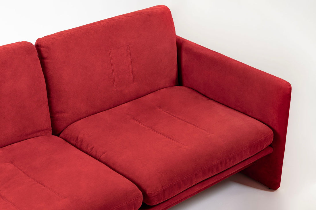 Vintage Italian Modern Red Simone Sofa by Simon International, Italy, Circa 1972
