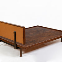 Vintage Mid-Century Walnut Wood Platform Bed by Richard Artschwager (attr.) 1950s