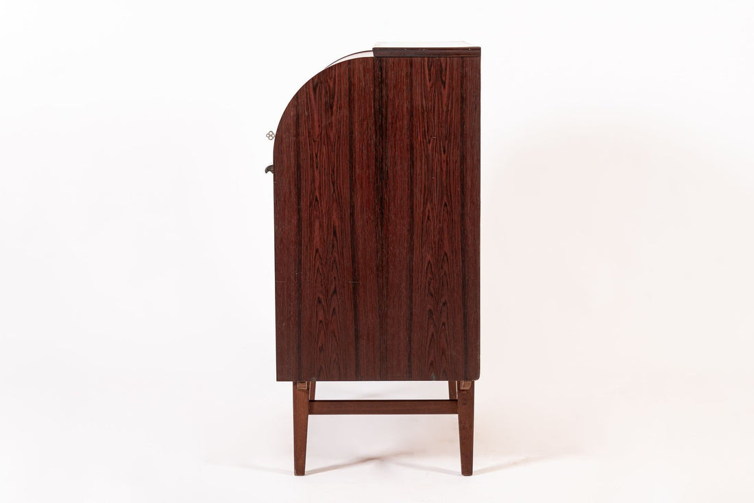 Vintage Mid Century Swedish Rosewood Rolltop Secretary Desk