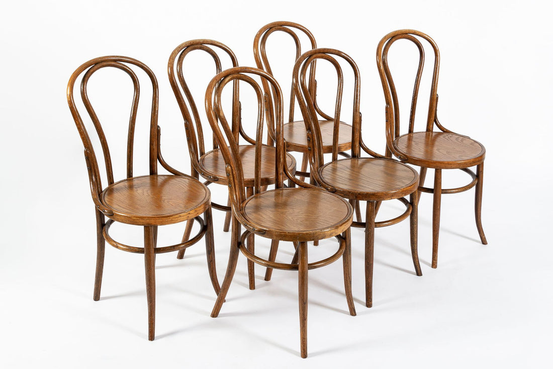 Vintage Thonet Bentwood Bistro Cafe Dining Chairs Set of 6