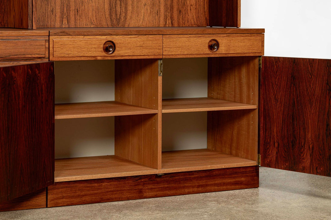 Mid-Century Modern Swedish Rosewood Wall Unit Bookcase by Bertil Fridhagen for Bodafors, 1960s